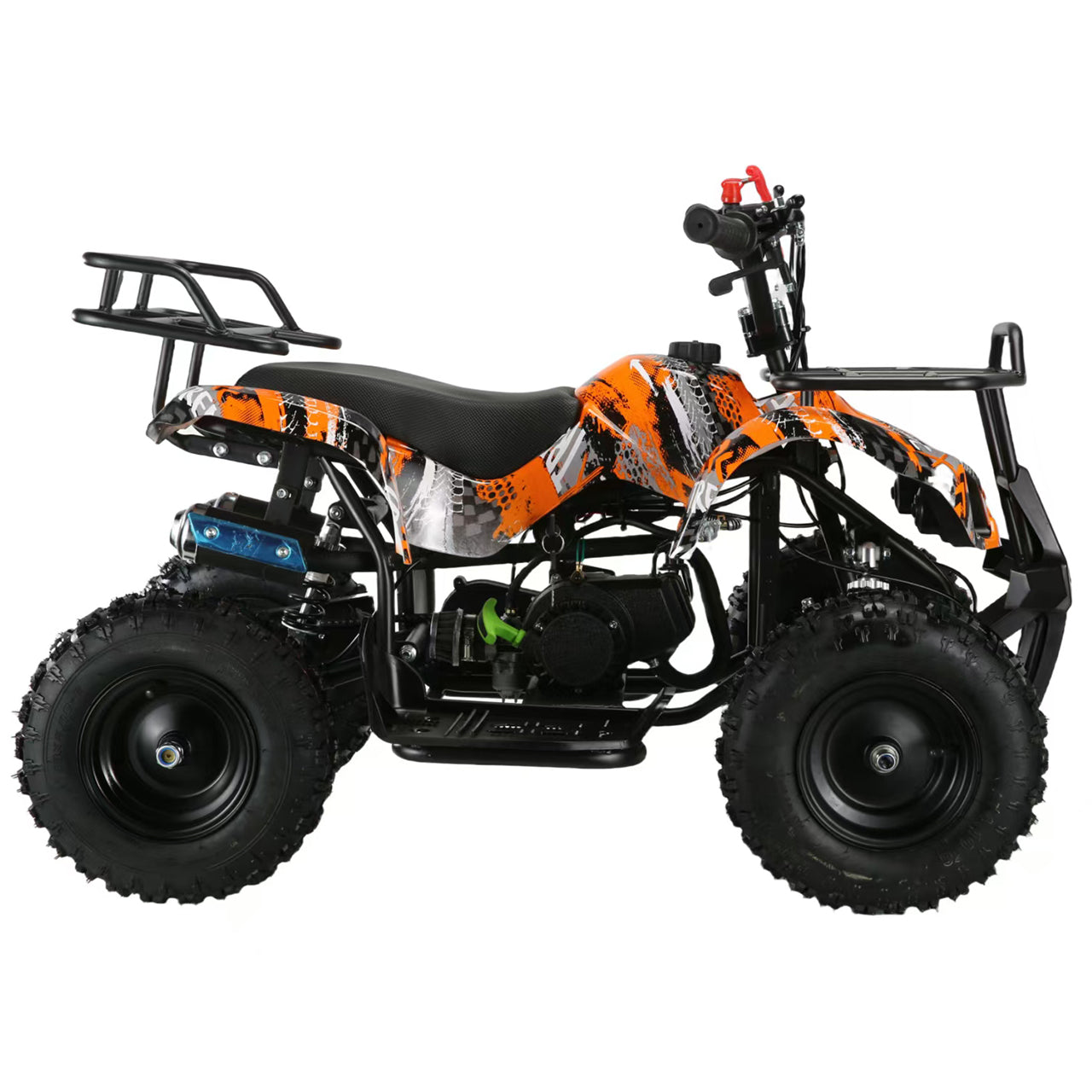 49cc Gas Powered Kids ATV – 6” All-Terrain Tires, 2-Stroke Engine, Disc Brakes | Off-Road Mini Quad for Ages 5–10| Orange